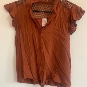 No Boundaries Burnt Orange Tie Tank